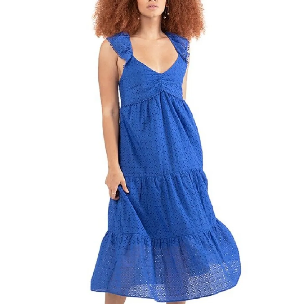 Black Tape Women's Women's Cotton Tiered Eyelet Dress Blue Size Small sold by Zulily product image thumbnail 2