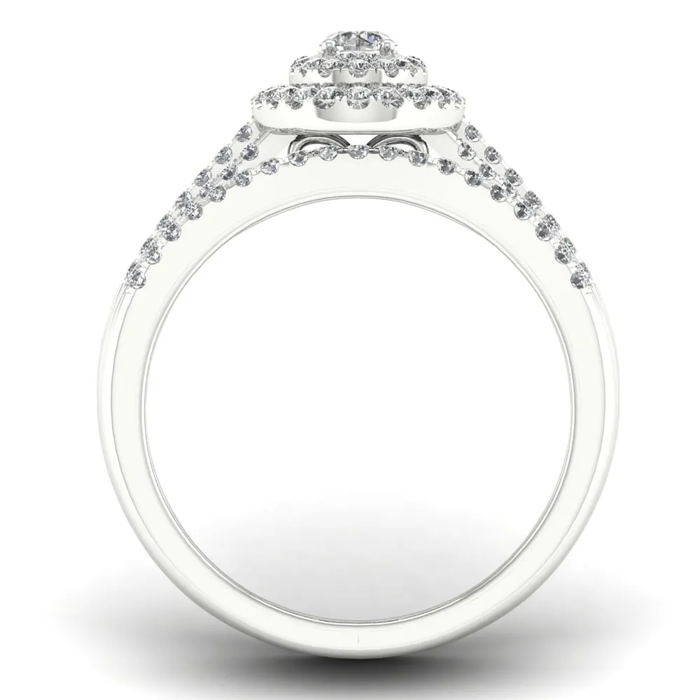 De Couer 1/2ct TDW Diamond Halo Engagement Ring Set - White sold by Zulily product image thumbnail 3