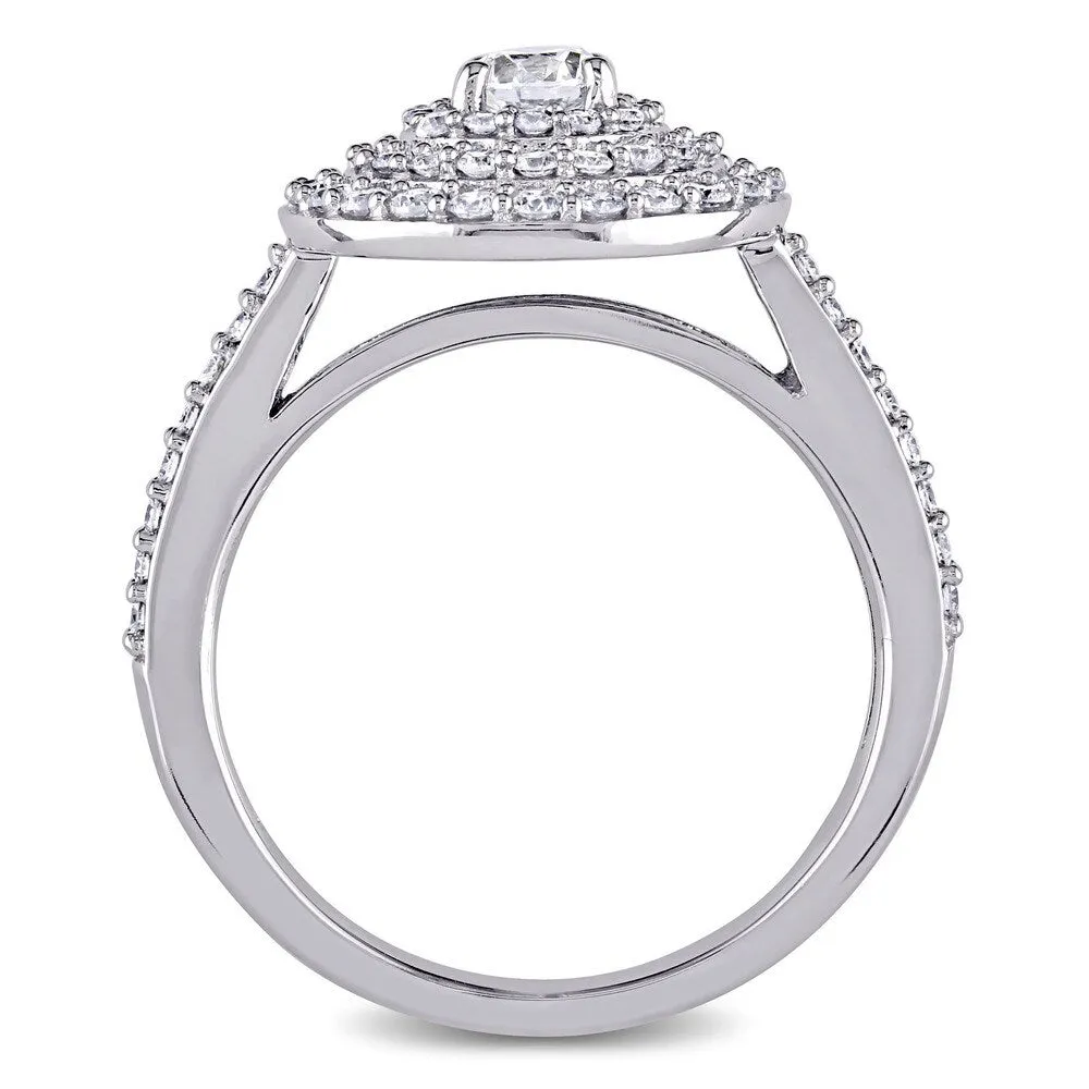 Miadora Signature Collection 14k White Gold 1ct TDW Diamond Triple Halo Engagement Ring sold by Zulily product image thumbnail 5