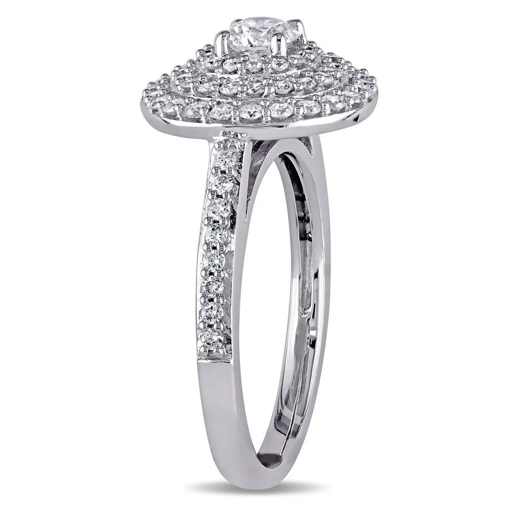 Miadora Signature Collection 14k White Gold 1ct TDW Diamond Triple Halo Engagement Ring sold by Zulily product image thumbnail 2