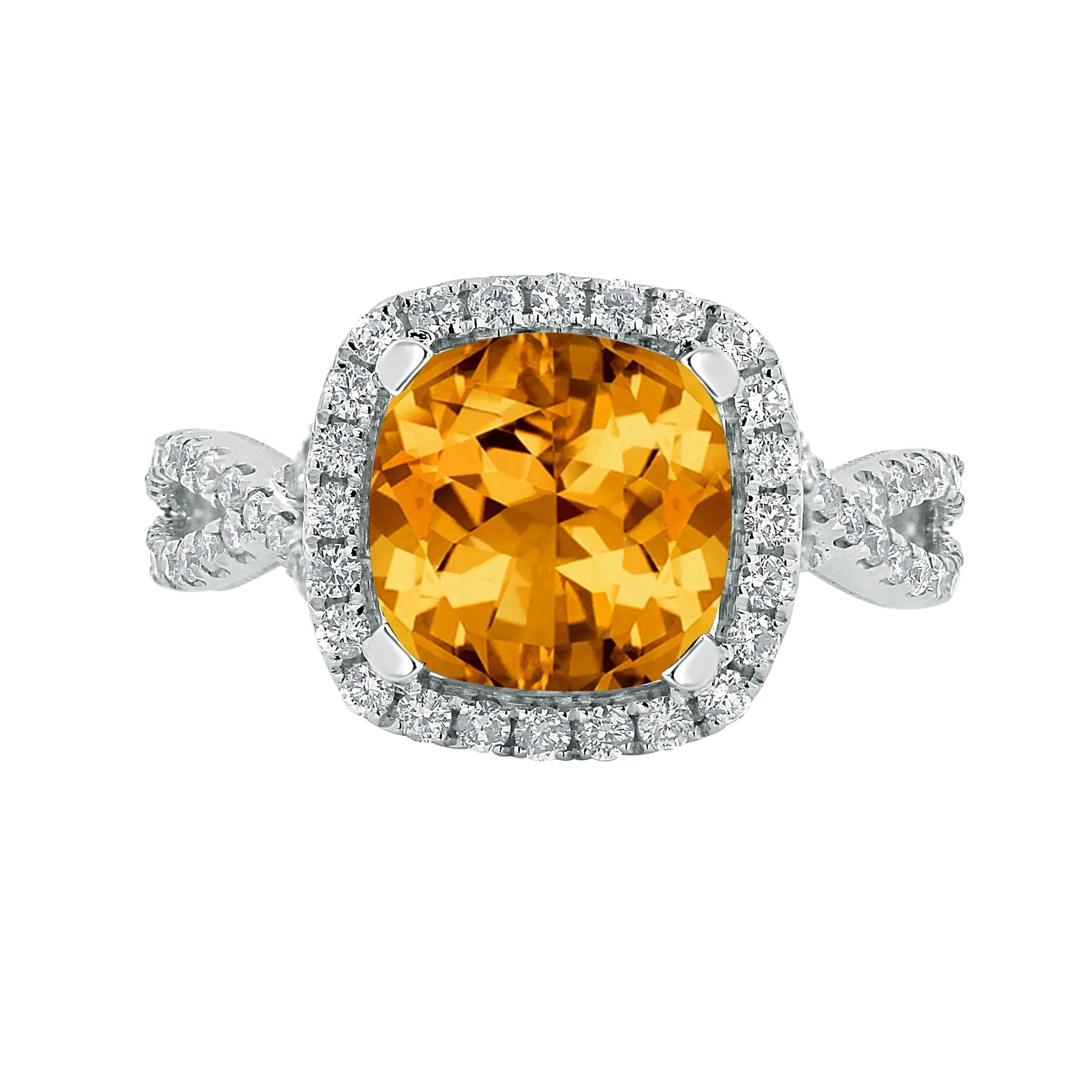 Auriya 3 1/8ct Cushion-cut Citrine and Halo Diamond Engagement Ring 1/2cttw 14k Gold sold by Zulily product image thumbnail 2