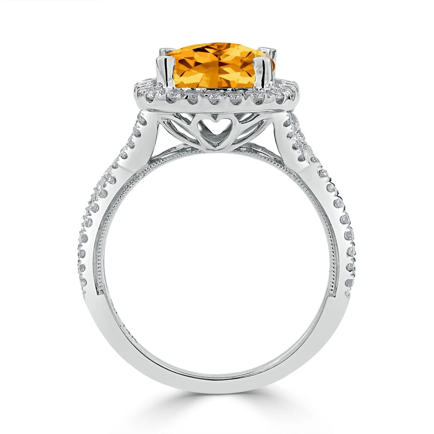 Auriya 3 1/8ct Cushion-cut Citrine and Halo Diamond Engagement Ring 1/2cttw 14k Gold sold by Zulily product image thumbnail 5