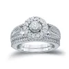 14k Gold 3/5ct TDW Round Diamond Halo Engagement Ring Set by Auriya sold by Zulily