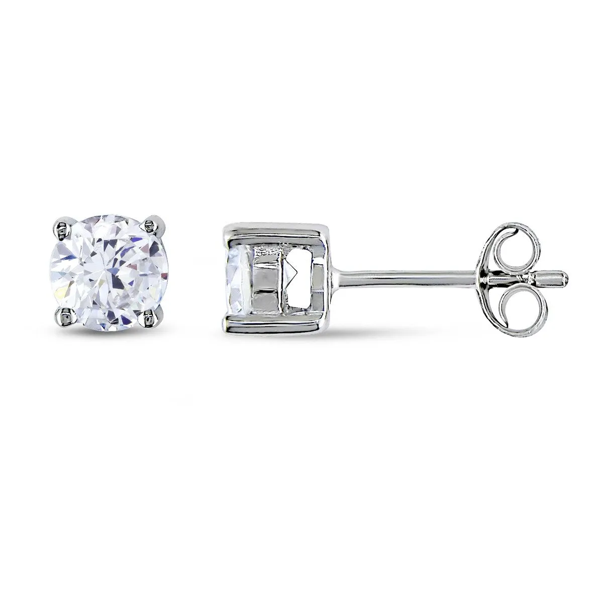Miadora Cubic Zirconia Stud Earrings in Sterling Silver - 5.1 mm x 5.1 mm x 3.8 mm sold by Zulily