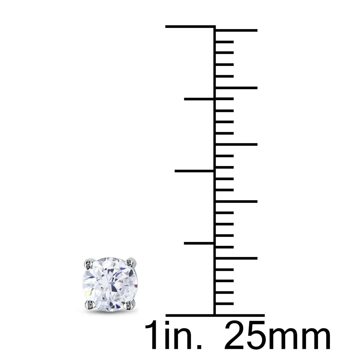Miadora Cubic Zirconia Stud Earrings in Sterling Silver - 5.1 mm x 5.1 mm x 3.8 mm sold by Zulily product image thumbnail 2