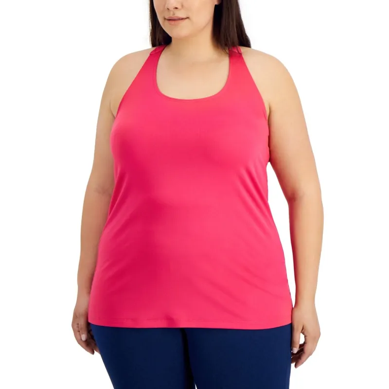 ID Ideology Women's Rainbow T Back Tank Top Pink made by Zulily