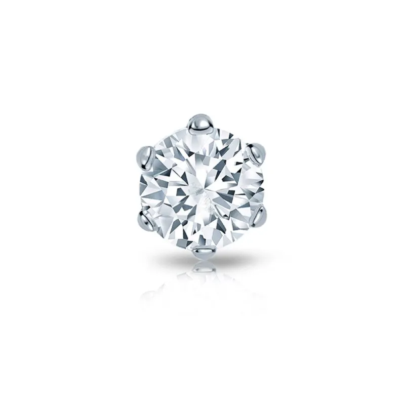 Auriya 1ctw 6-Prong Round Diamond SINGLE STUD (1) Earring 14k Gold sold by Zulily