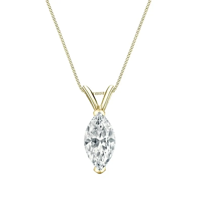 Auriya 14-karat Gold 4.00ctw Marquise Solitaire Lab Grown Diamond Necklace V-End Prong (H-I VS) - 4 sold by Zulily product image thumbnail 2