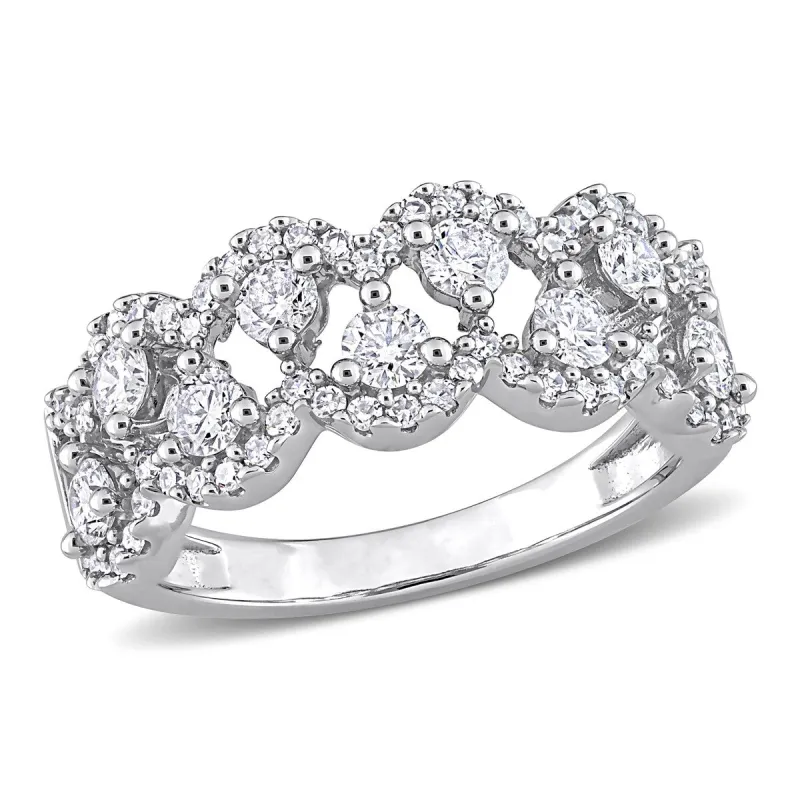 Miadora 1ct TDW Diamond Criss-Cross Anniversary Ring in 14k White Gold sold by Zulily