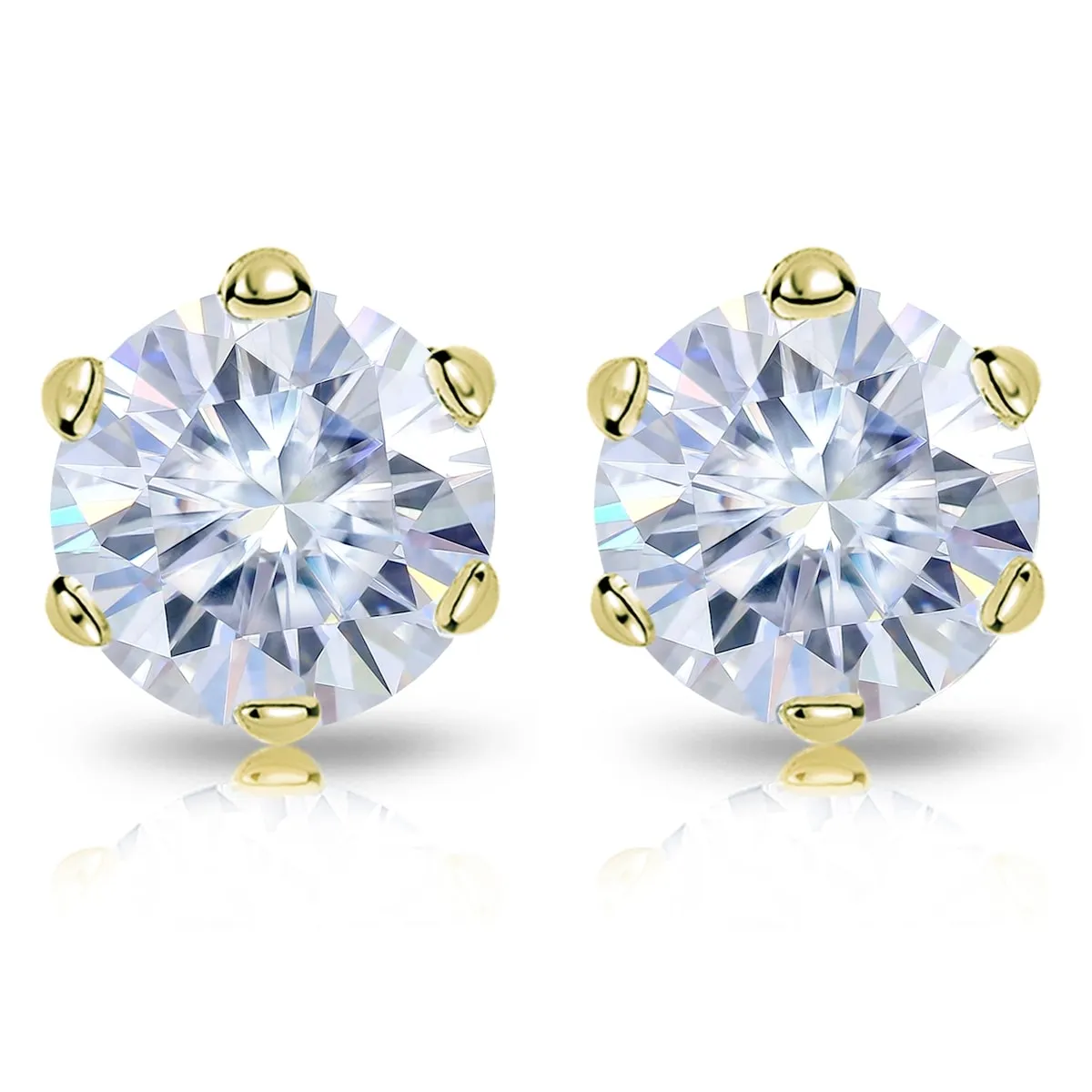 Auriya 6ctw Round Moissanite Stud Earrings 14k Gold sold by Zulily product image thumbnail 5