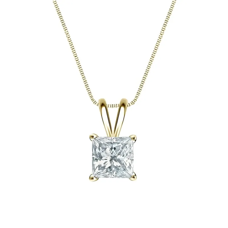 Auriya 18-karat Gold 2.50ctw Princess Solitaire Lab Grown Diamond Necklace 4-Prong Basket (H-I VS) - 2.5 sold by Zulily product image thumbnail 2