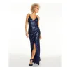Trixxi Women's Spaghetti Strap Full-Length Sheath Formal Dress Navy Size 7 sold by Zulily