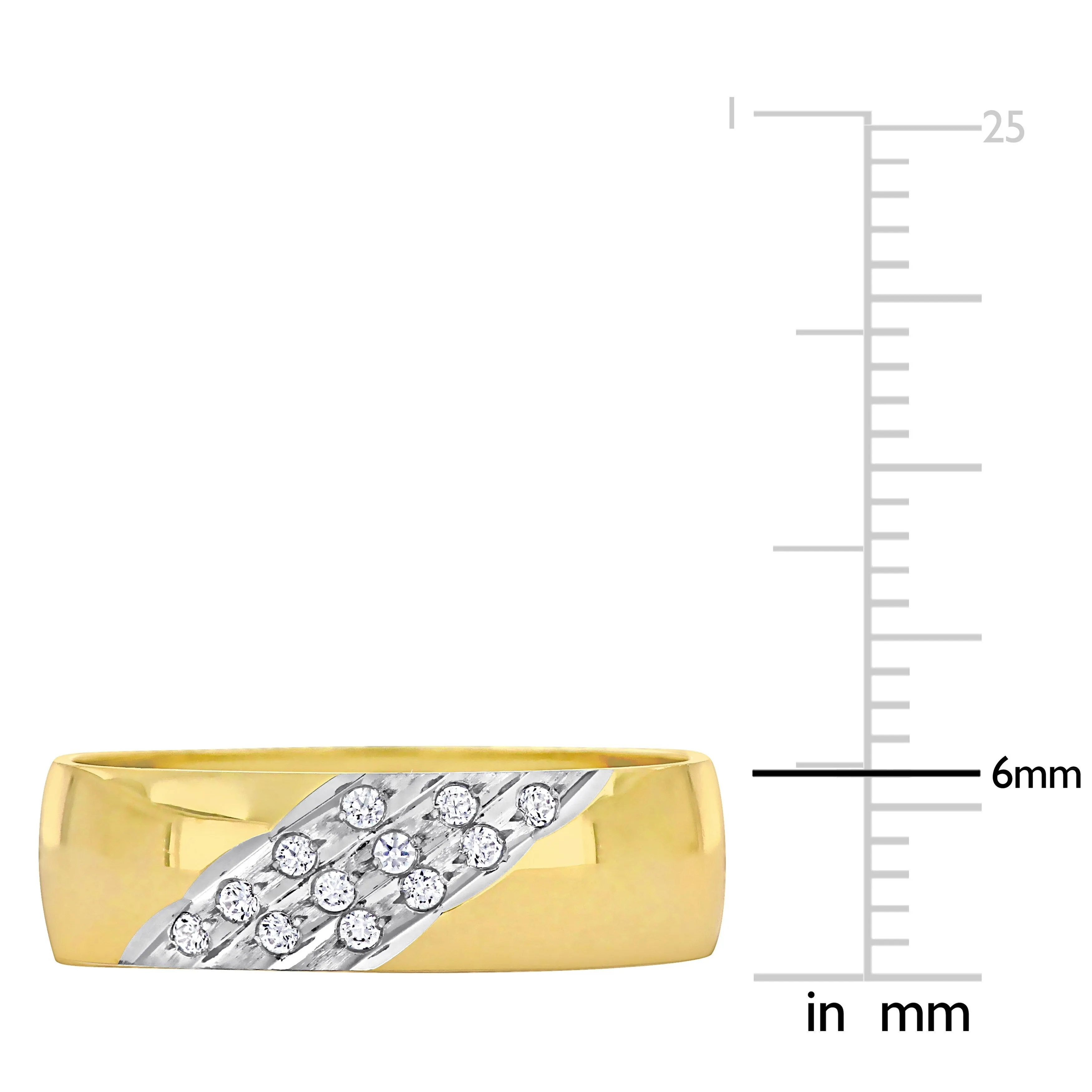 Miadora 6 mm Cubic Zirconia Mens Wedding Band in 10k Yellow Gold sold by Zulily product image thumbnail 3