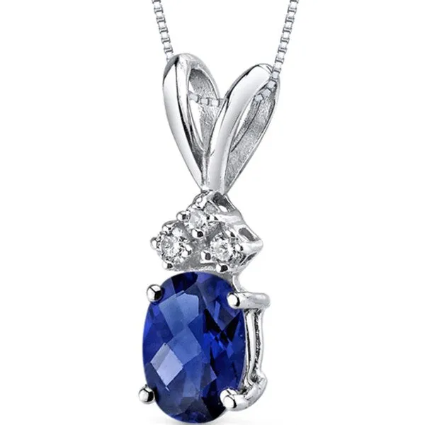 Oravo 14k White Gold Oval-cut Gemstone Diamond Accent Pendant sold by Zulily product image thumbnail 5