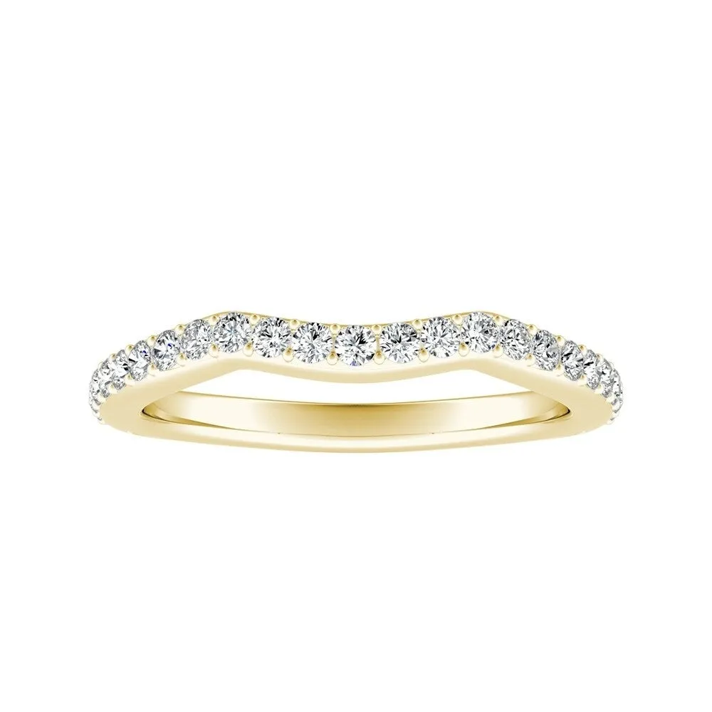 Auriya Curved 1/3ctw Diamond Wedding Band 14k Gold sold by Zulily product image thumbnail 2