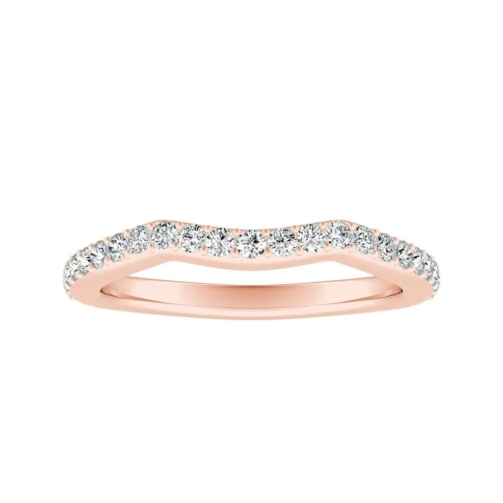 Auriya Curved 1/3ctw Diamond Wedding Band 14k Gold sold by Zulily product image thumbnail 3