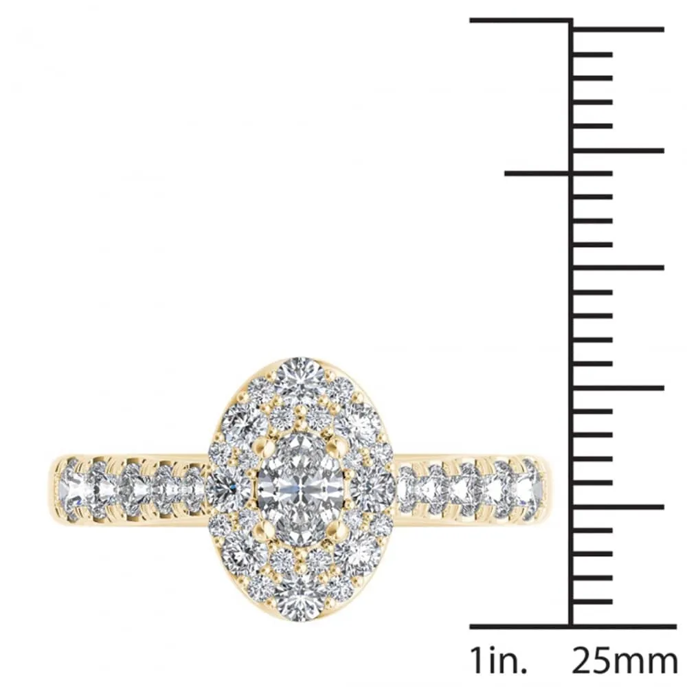 De Couer 14k Yellow Gold 1 1/4ct TDW Oval Shape Diamond Halo Engagement Ring sold by Zulily product image thumbnail 4