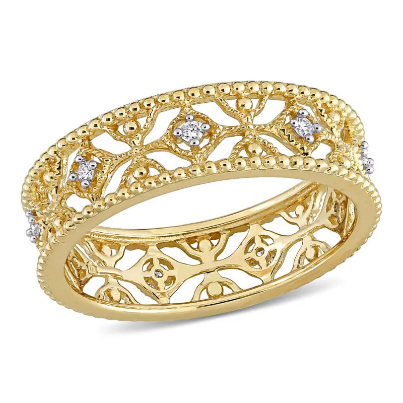 Miadora 1/10ct TW Diamond Lace Ring in 14k Yellow Gold sold by Zulily
