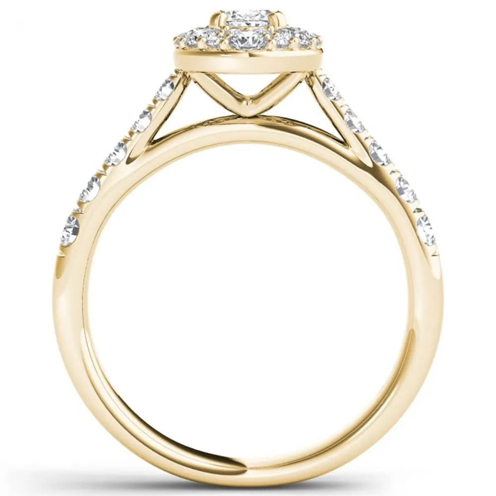 De Couer 14k Yellow Gold 1 1/4ct TDW Oval Shape Diamond Halo Engagement Ring sold by Zulily product image thumbnail 3