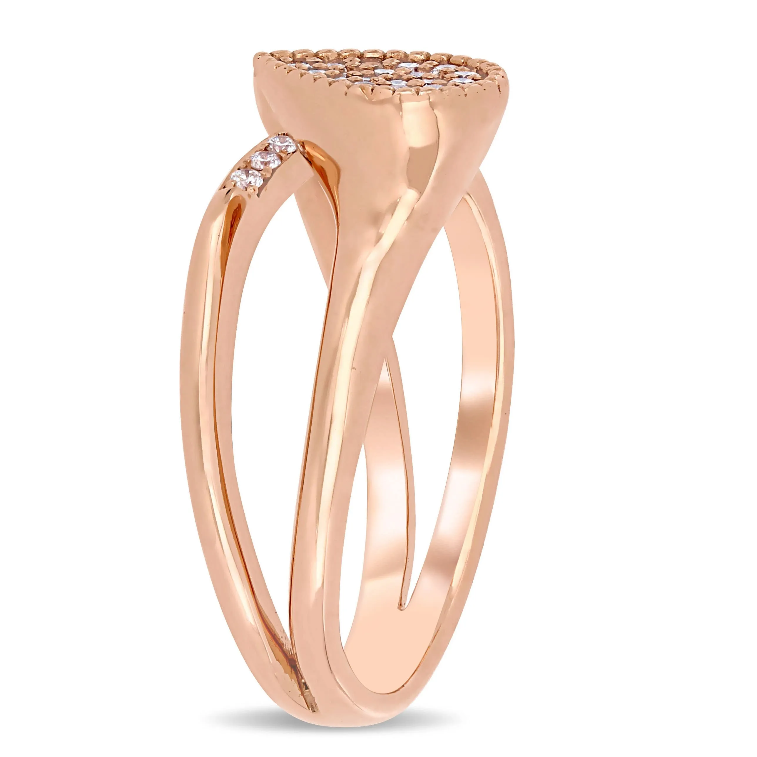 Miadora 1/5ct TW Diamond Abstract Ring in 14k Rose Gold sold by Zulily product image thumbnail 2