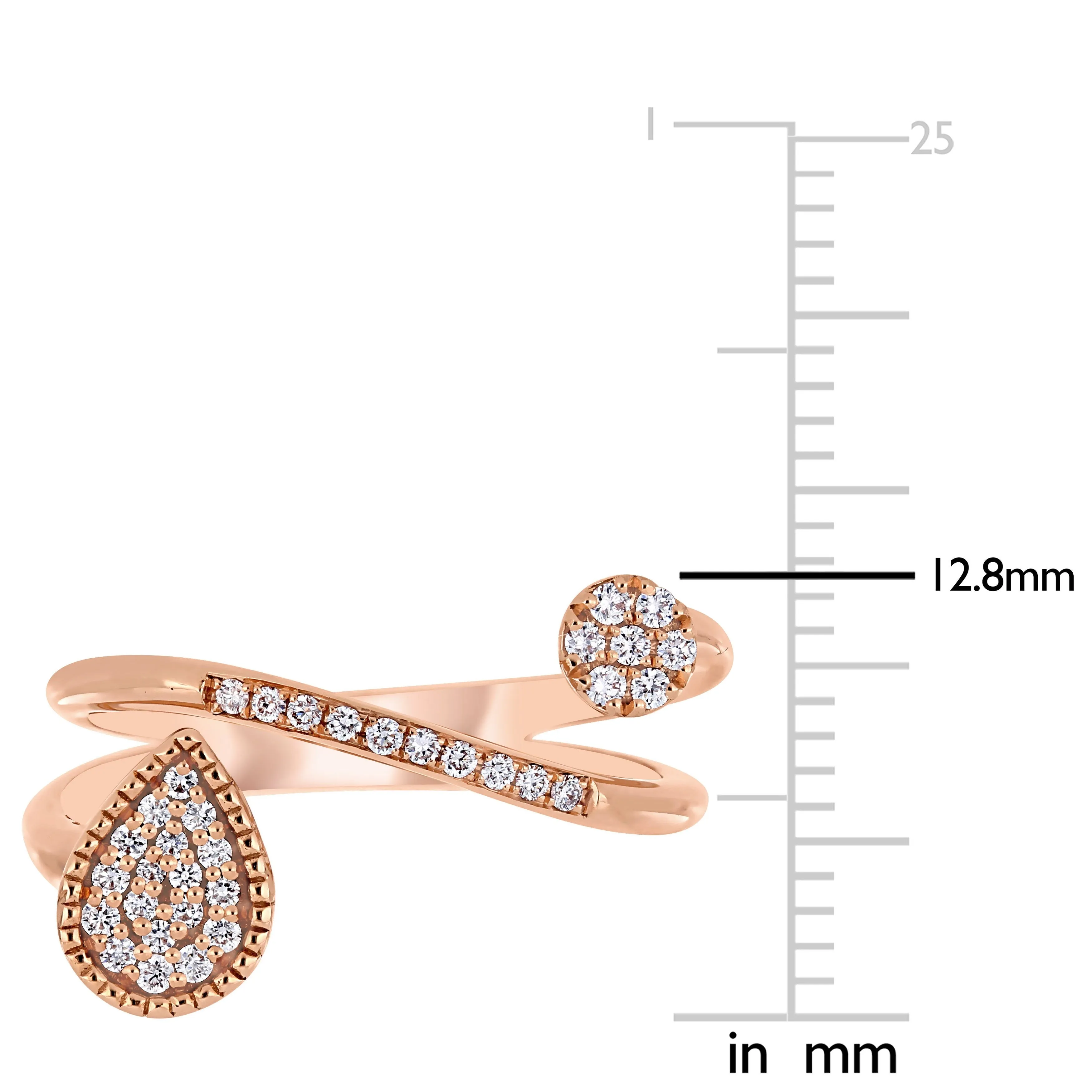 Miadora 1/5ct TW Diamond Abstract Ring in 14k Rose Gold sold by Zulily product image thumbnail 3