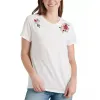 Lucky Brand Women's Embroidered Cotton T-Shirt White Size Large sold by Zulily