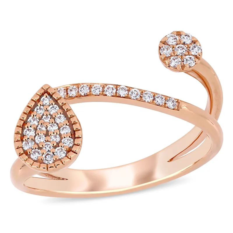 Miadora 1/5ct TW Diamond Abstract Ring in 14k Rose Gold sold by Zulily