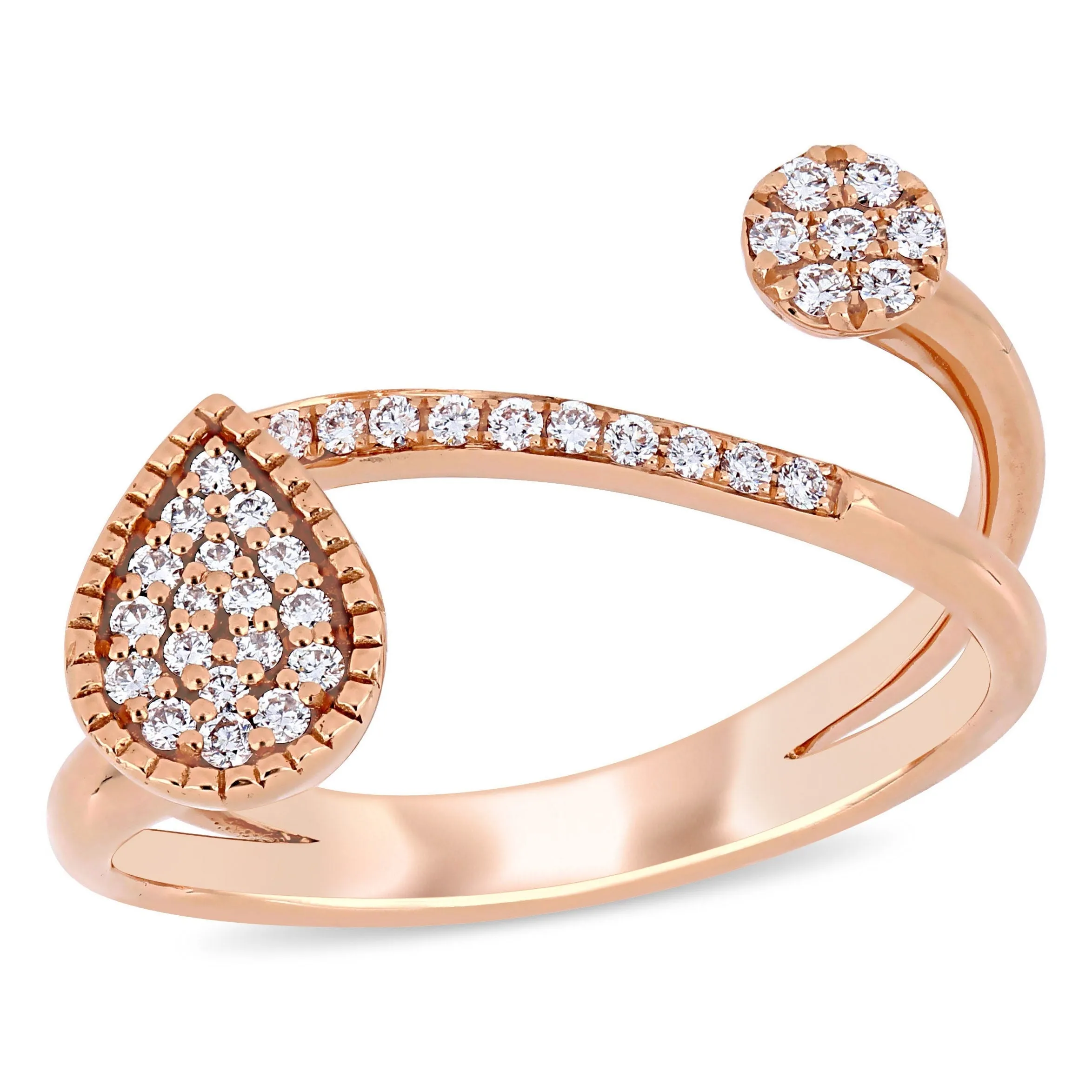 Miadora 1/5ct TW Diamond Abstract Ring in 14k Rose Gold sold by Zulily