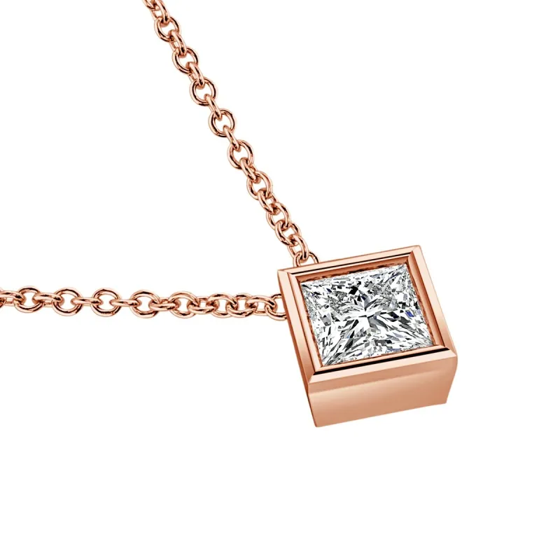 Auriya 14k Gold 3/8ctw Solitaire Princess-cut Diamond Necklace (I-J, VS1-VS2) - 0.40CT - White I-J sold by Zulily