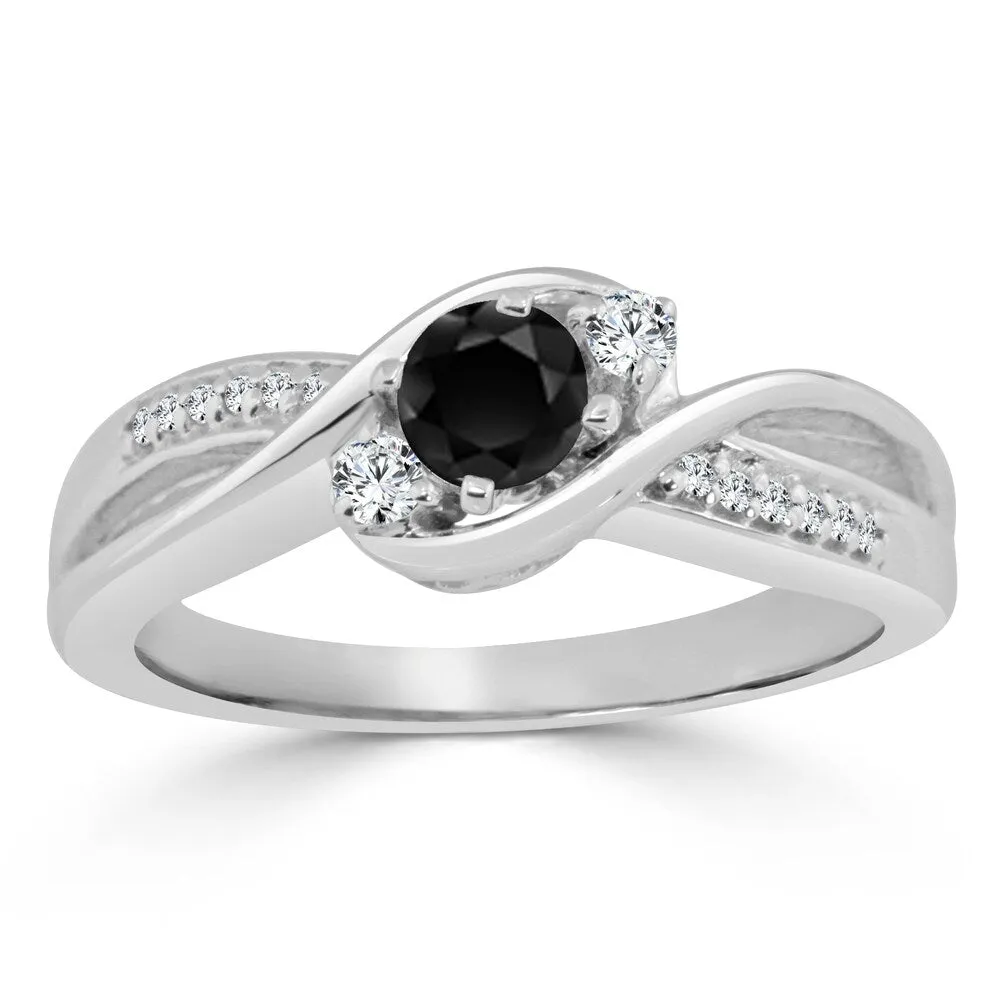 Auriya 14k Gold 1/2ctw Modern Black Diamond Engagement Ring sold by Zulily