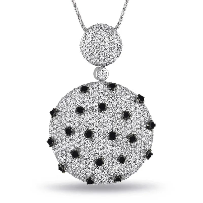 Miadora Signature Collection 18k White Gold 7 1/10ct TDW Black and White Diamond Necklace sold by Zulily
