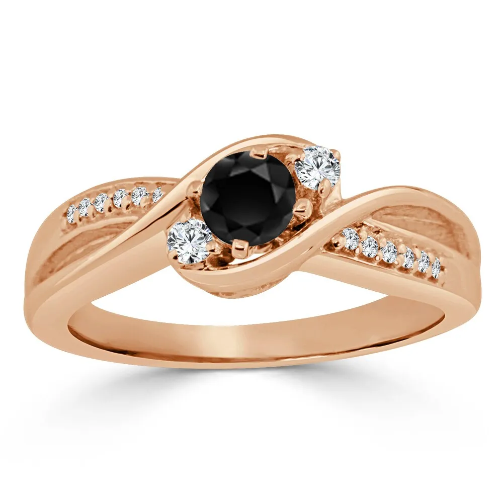 Auriya 14k Gold 1/2ctw Modern Black Diamond Engagement Ring sold by Zulily product image thumbnail 3