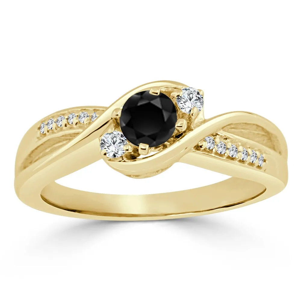 Auriya 14k Gold 1/2ctw Modern Black Diamond Engagement Ring sold by Zulily product image thumbnail 2