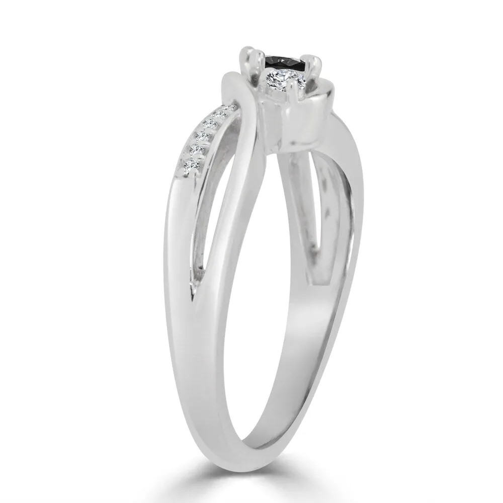 Auriya 14k Gold 1/2ctw Modern Black Diamond Engagement Ring sold by Zulily product image thumbnail 5