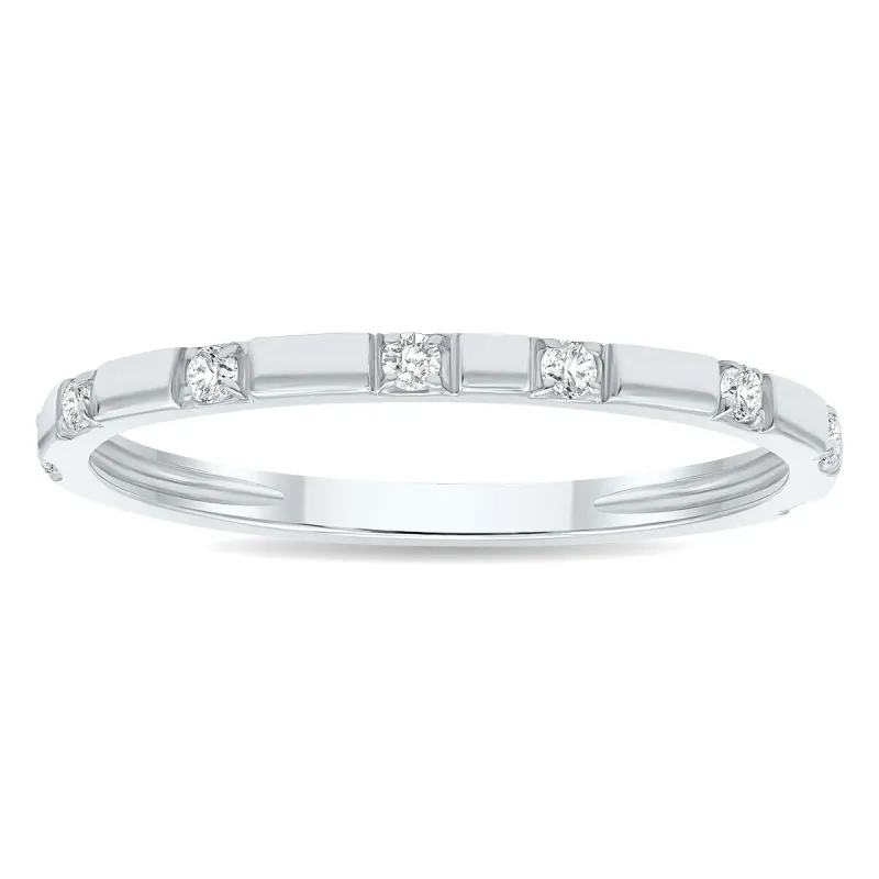 Women's 1/10 Carat TW Thin Diamond Wedding or Fashion Band in 10K White Gold sold by Zulily