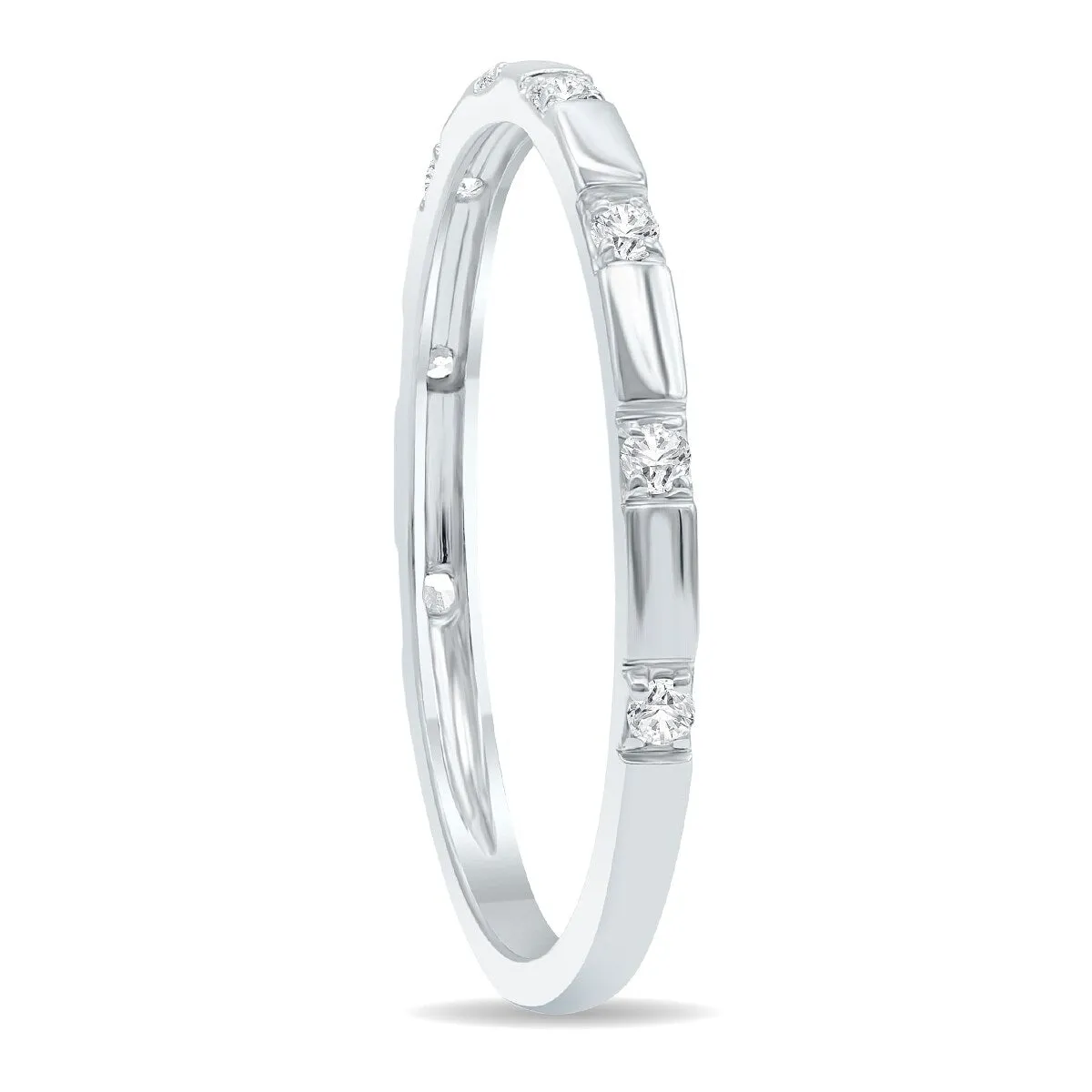 Women's 1/10 Carat TW Thin Diamond Wedding or Fashion Band in 10K White Gold sold by Zulily product image thumbnail 2