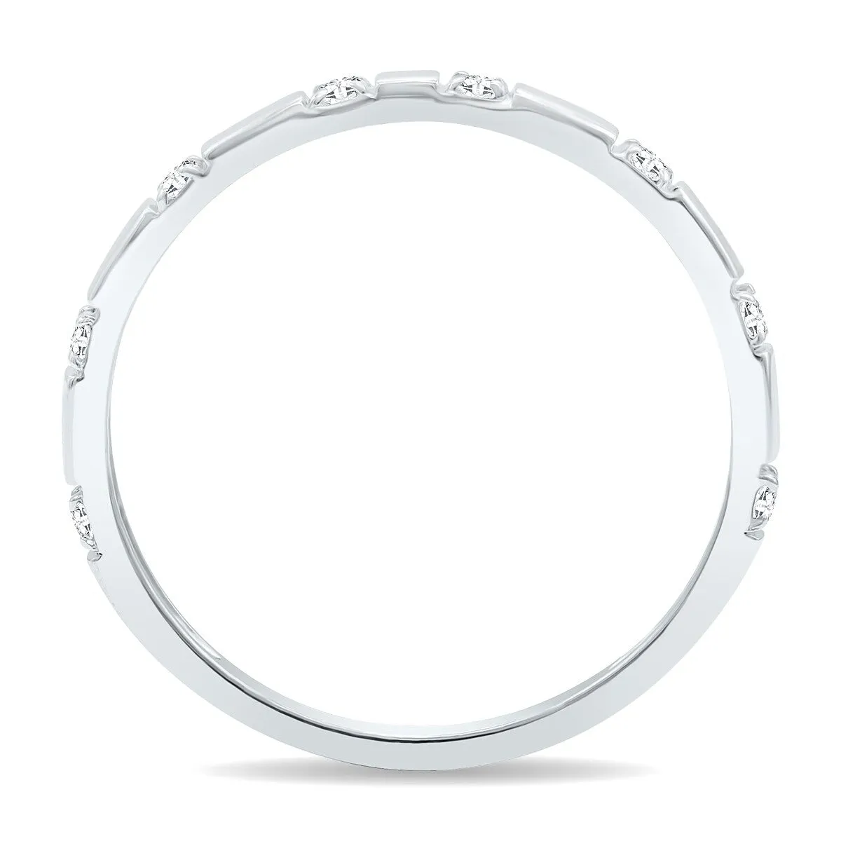 Women's 1/10 Carat TW Thin Diamond Wedding or Fashion Band in 10K White Gold sold by Zulily product image thumbnail 3