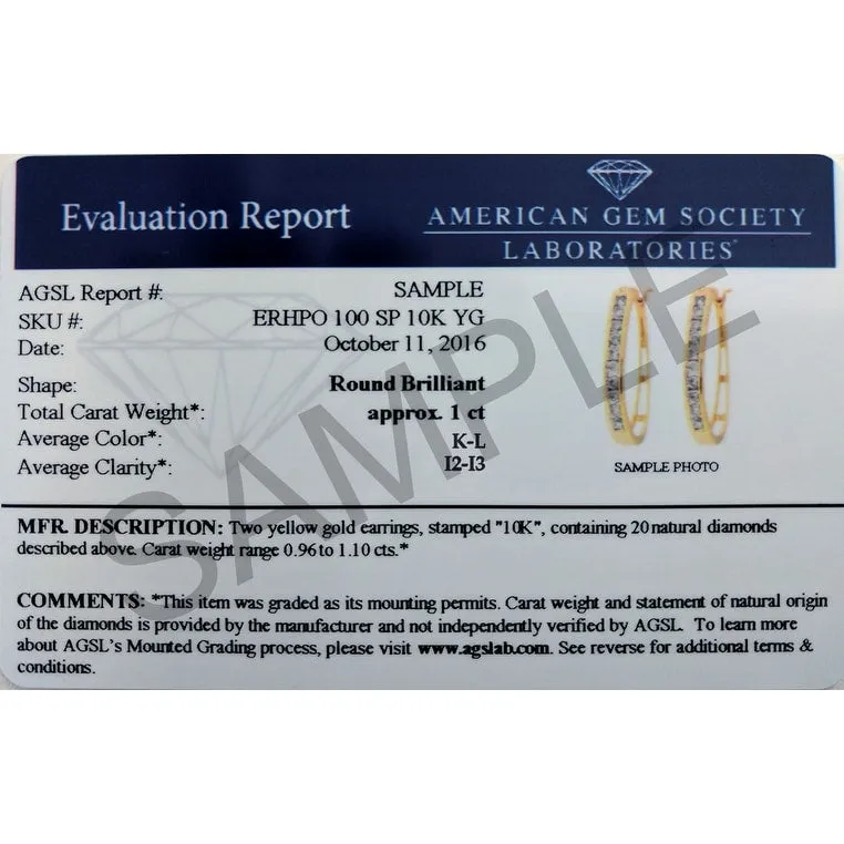 Marquee Jewels 10k Yellow Gold 1ct TDW Round Channel-set Diamond Hoop Earrings sold by Zulily product image thumbnail 4