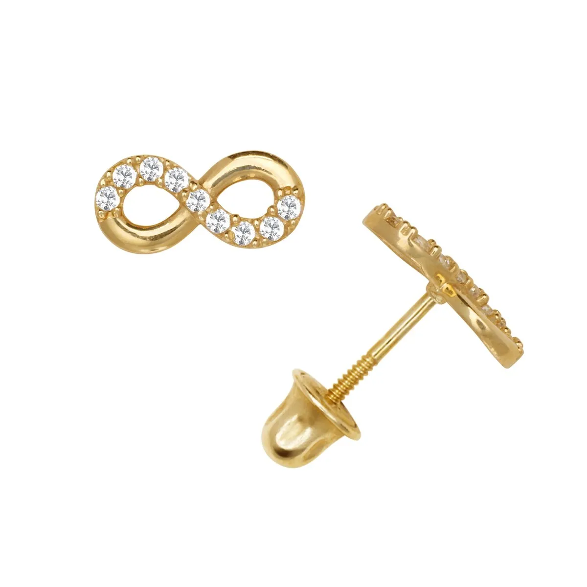 Curata 14k Gold Round Cubic Zirconia Small Infinity Screw-back Stud Earrings sold by Zulily