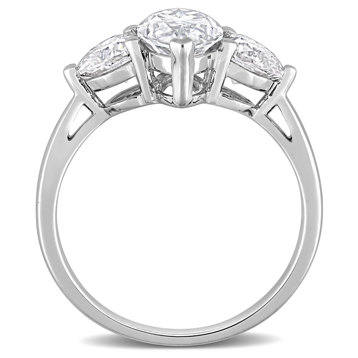 Miadora 2 1/2ct DEW Marquise & Heart-cut Moissanite 3-Stone Engagement Ring in Sterling Silver sold by Zulily product image thumbnail 5