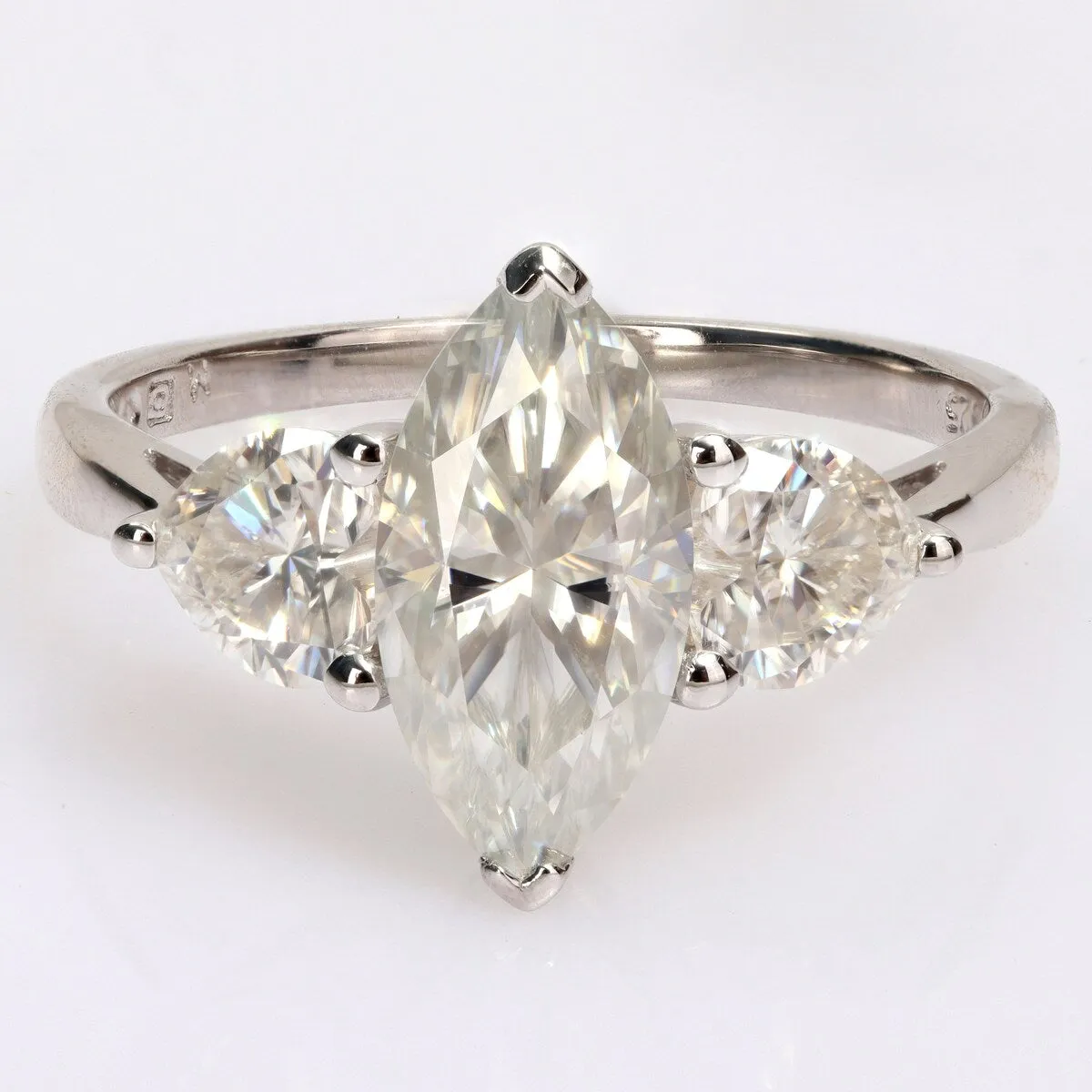 Miadora 2 1/2ct DEW Marquise & Heart-cut Moissanite 3-Stone Engagement Ring in Sterling Silver sold by Zulily product image thumbnail 2
