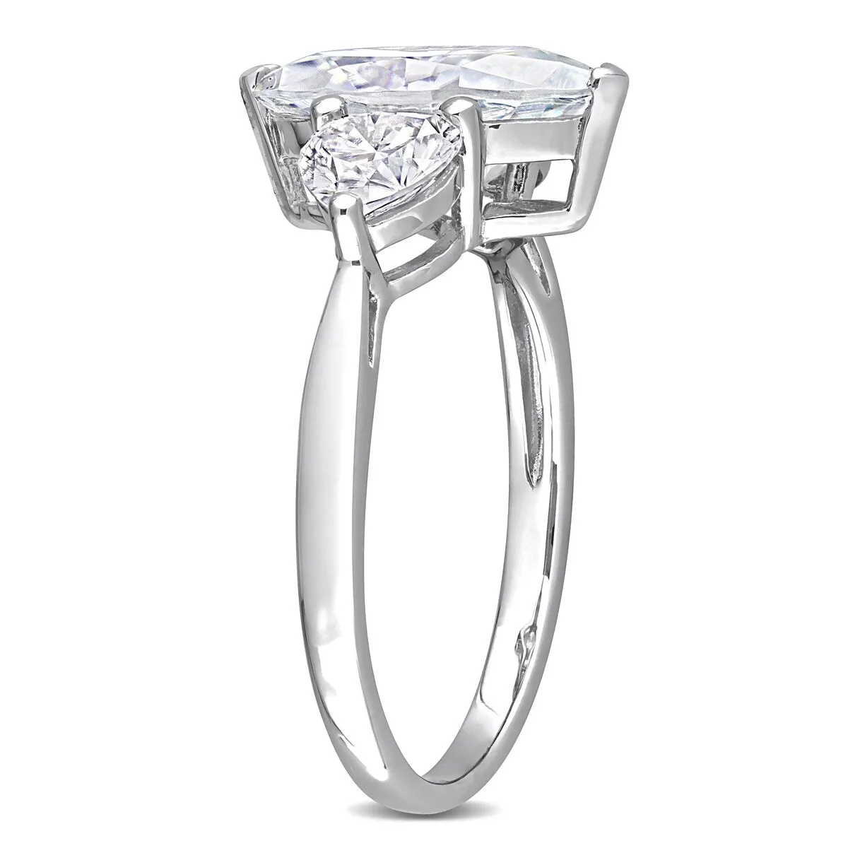 Miadora 2 1/2ct DEW Marquise & Heart-cut Moissanite 3-Stone Engagement Ring in Sterling Silver sold by Zulily product image thumbnail 4
