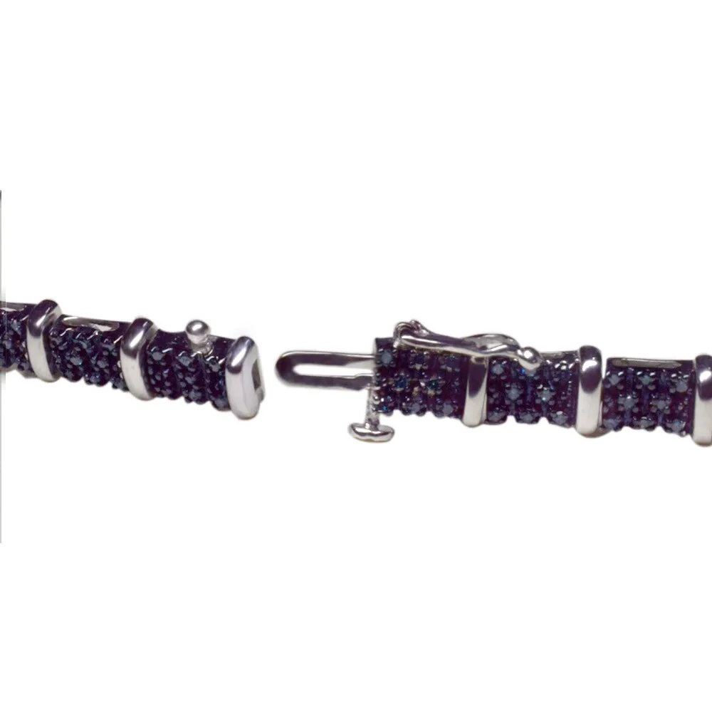 Sterling Silver 1ct TDW Blue Diamond Link Bracelet sold by Zulily product image thumbnail 2
