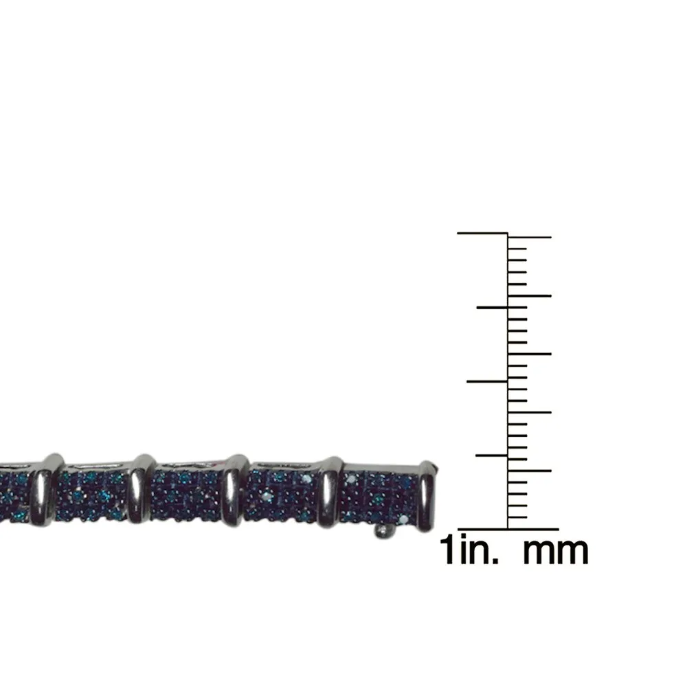 Sterling Silver 1ct TDW Blue Diamond Link Bracelet sold by Zulily product image thumbnail 3