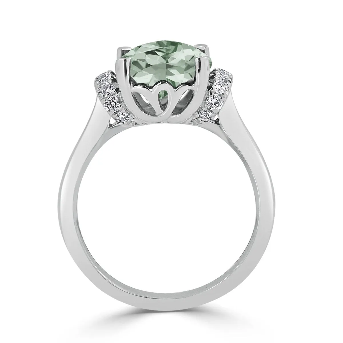 Auriya Unique 2ct Cushion-cut Green Amethyst and Diamond Engagement Ring 1/5cttw 14k Gold sold by Zulily product image thumbnail 5