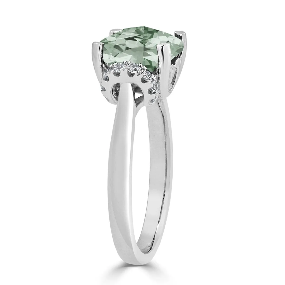 Auriya Unique 2ct Cushion-cut Green Amethyst and Diamond Engagement Ring 1/5cttw 14k Gold sold by Zulily product image thumbnail 4