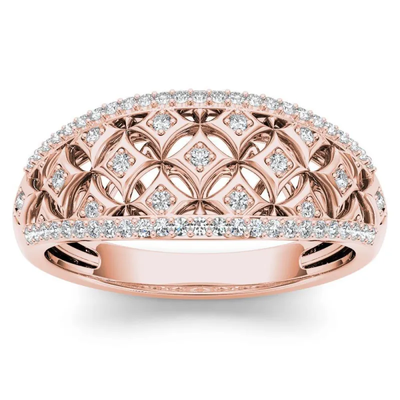 De Couer 10k Rose Gold 1/5ct TDW Diamond Fashion Ring - Pink sold by Zulily