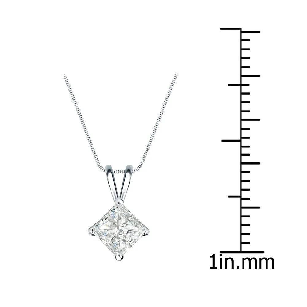 Auriya 3/4ctw Solitaire Princess-cut Diamond Necklace 14k Gold (I-J, SI2-SI3) sold by Zulily product image thumbnail 5
