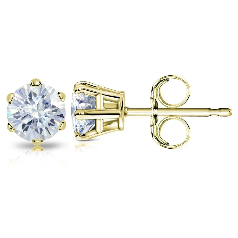 Auriya 18k Gold 7ctw Round Moissanite Stud Earrings sold by Zulily product image thumbnail 5