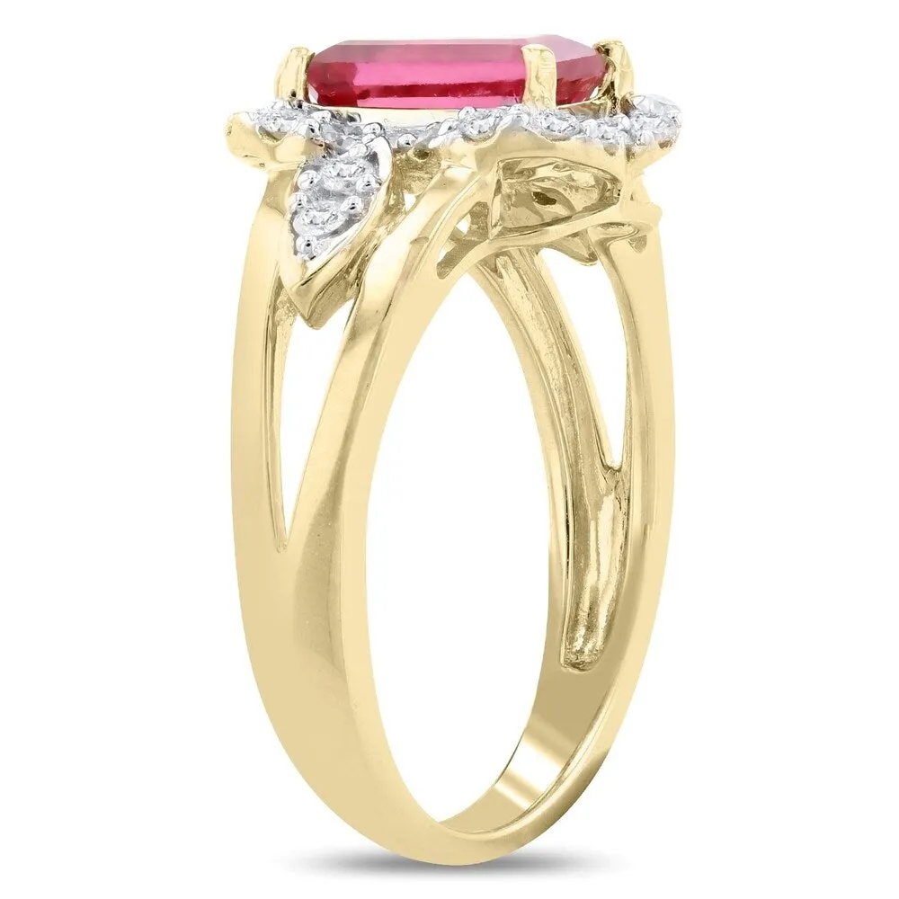 Auriya 14k Yellow Gold 1 3/8ct Rubellite and 3/8ct TDW Diamond Ring sold by Zulily product image thumbnail 2